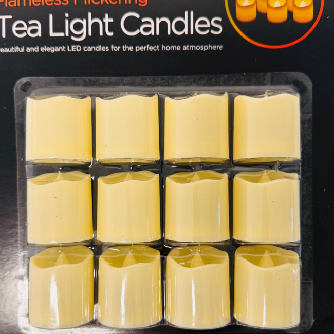 12 pcs Flameless T-lite Candle set - white