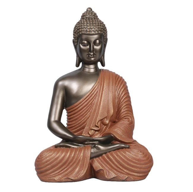 Meditative Buddha, Black & Orange