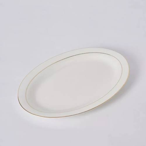 QUEENS BONE CHINA OVAL PLATER - GOLD LINE
