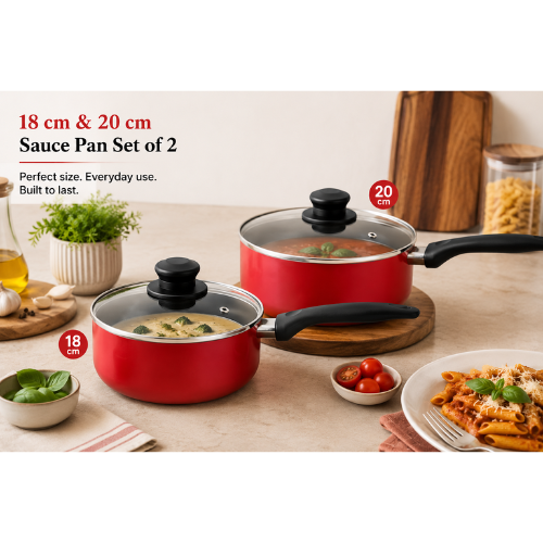 Basix 2 pcs Saucepan set W/Lid 18 Cm + 20 Cm